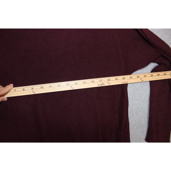 MICHAEL KORS Sweater Sz‎ Large Burgundy Knit Gold Metal Zippers - Picture 3 of 8